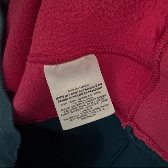 NIKE sz M DIY Fleece Hoodie Half Zip Pink Blue Half Long Sleeve - Picture 15 of 15